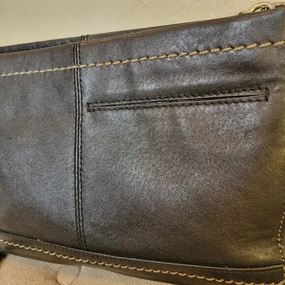 THE SAK Iris Purse Black Leather 3-Way Demi Clutch Adjustable Crossbody Bag - Picture 5 of 12